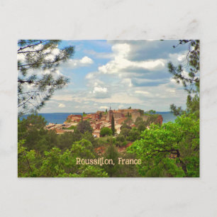 Roussillon, Frankreich, Schöne Hügellandschaft Postkarte