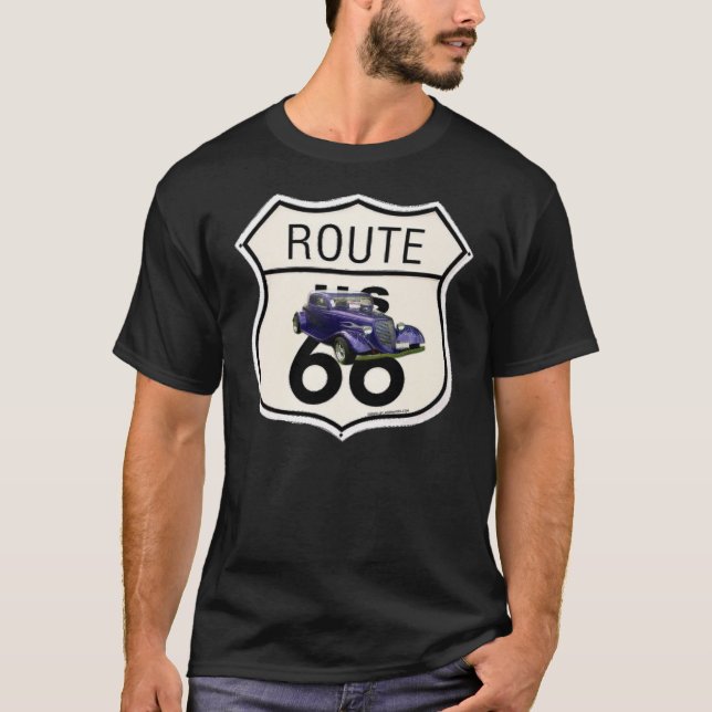 /Route66 Zeichen Ford 1934 T - Shirt (Vorderseite)