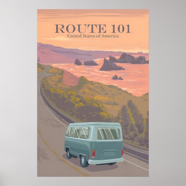 Route 101 USA Reiseplakat Poster (Vorne)