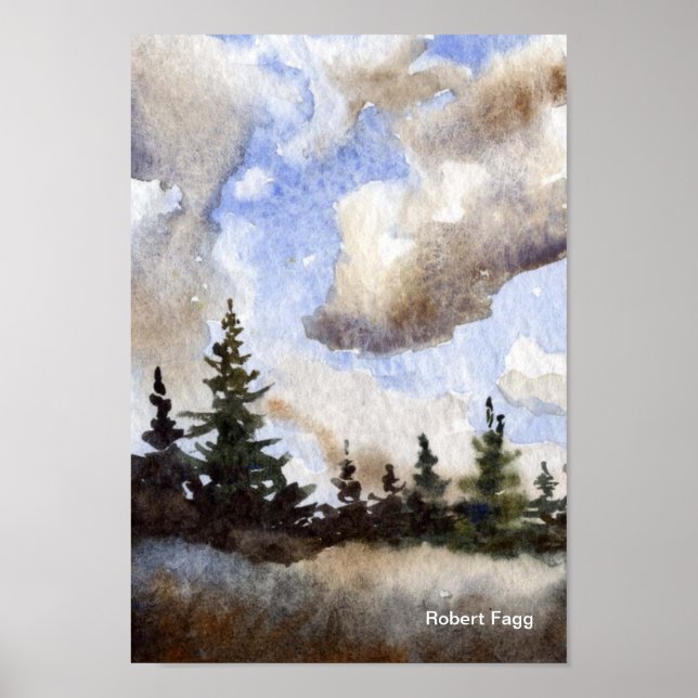 Route 55 Wolken Art Print Poster (Vorne)