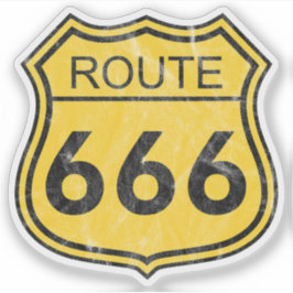 Route 666 (gelb) aufkleber