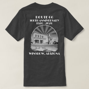 Route 66-100 Jahre Monochrome Winslow Arizona Zurü T-Shirt