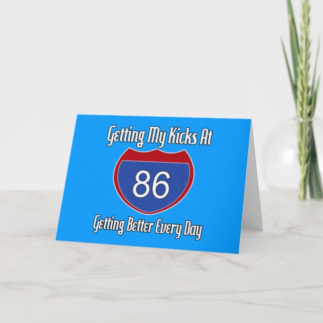 Route 66 86. Geburtstag Karte (Vorderseite)