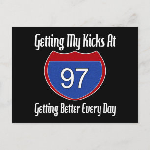 Route 66 97. Geburtstag Postkarte