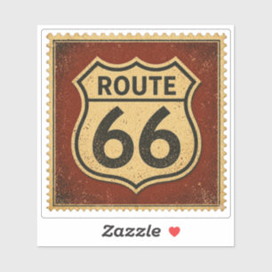 Route 66 abgenutzter Shield Garage Aufkleber Stil