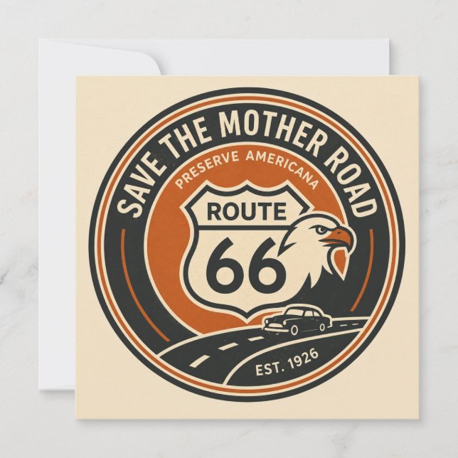 Route 66 Adler Road Abzeichen Karte (Vorderseite)