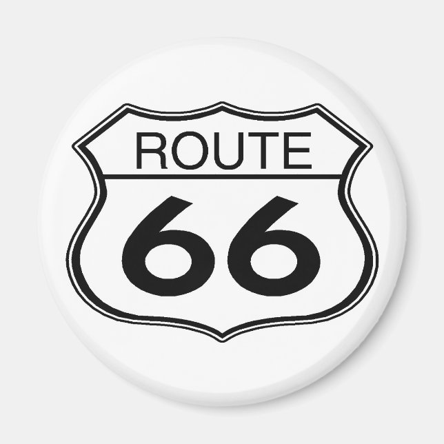 Route 66 - Aimant rond (Devant)