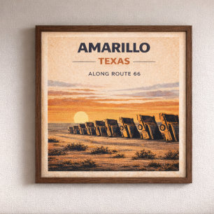 Route 66 Amarillo Texas Erbe Poster