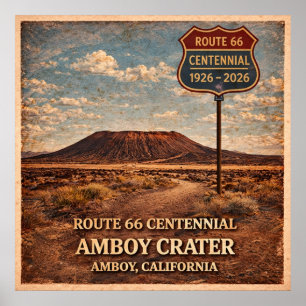 Route 66 Amboy Krater Kalifornien Poster
