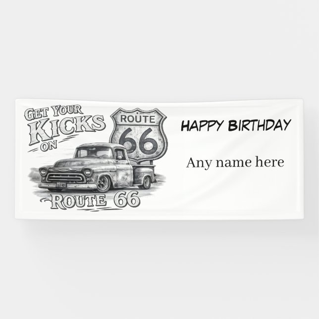 Route 66 anpassbares Banner (Horizontal)