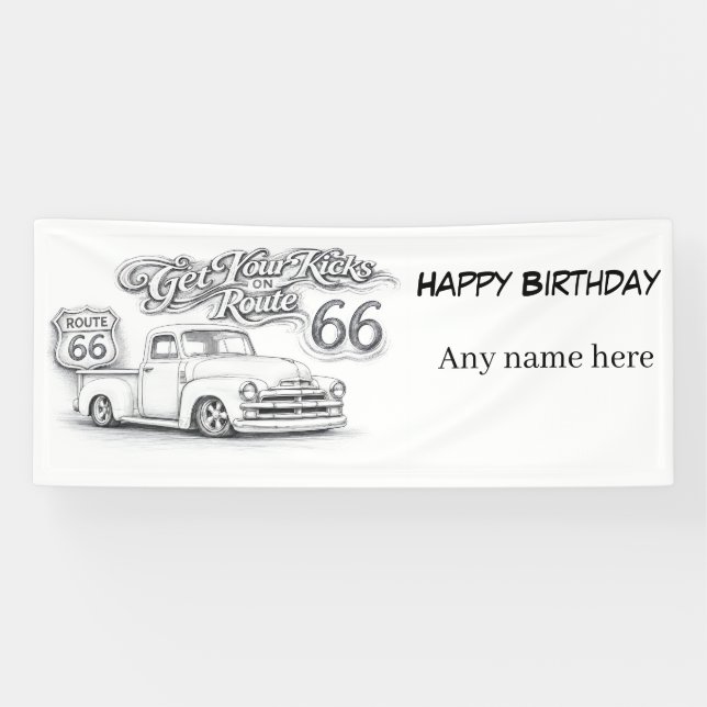 Route 66 anpassbares Banner (Horizontal)