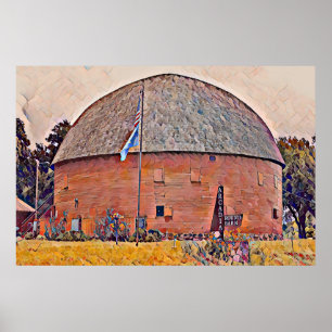 Route 66 Arcadia Round Barn Oil Malerei Poster