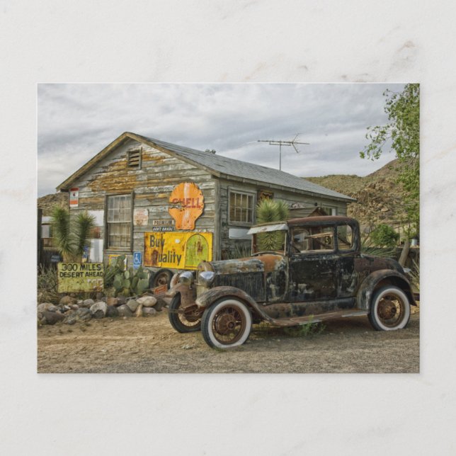 Route 66 Arizona Antiquitätengeschäft Postkarte (Vorderseite)