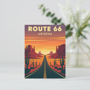Route 66 Arizona Mother Road Vintage Reise Postkarte