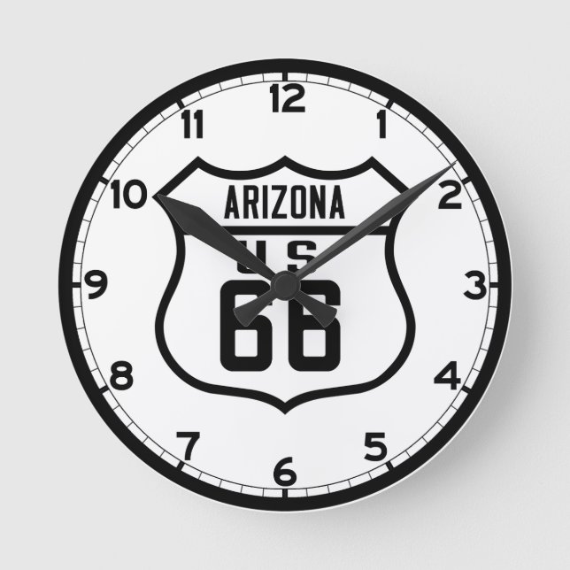 Route 66 - Arizona Runde Wanduhr (Vorderseite)
