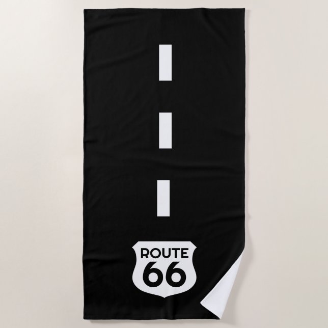 Route 66 Autobahn Schild eigens lustige Strandschl Strandtuch (Vorderseite)