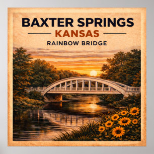 Route 66 Baxter Springs Regenbogenbrücke Poster