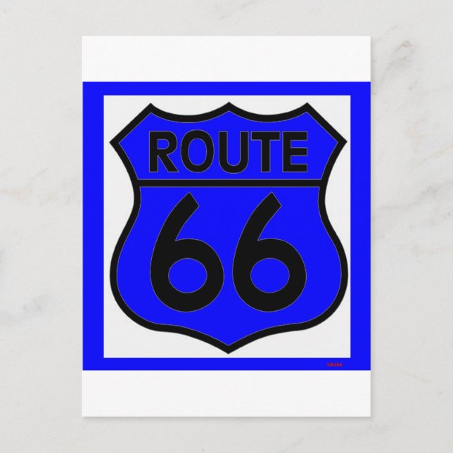 Route 66 Blue Customize es! Postkarte (Vorderseite)