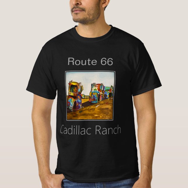 Route 66, Cadillac Ranch, Amarillo Texas T-Shirt (Vorderseite)