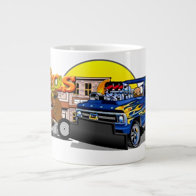 Route 66 Cartoon Jumbo-Tasse (Vorderseite)