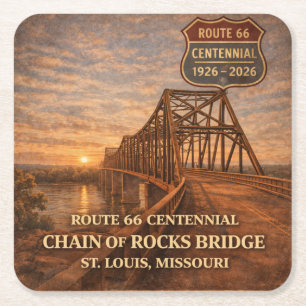 Route 66 Centennial Bridge Party Tisch Dekoration Rechteckiger Pappuntersetzer