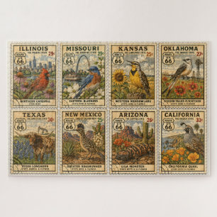 Route 66 Centennial-Briefmarken-Mosaik