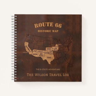Route 66 Centennial-Karten-Reisejournal Notizbuch
