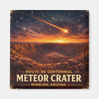 Route 66 Centennial Meteor Crater AZ Nachthimmel Magnet