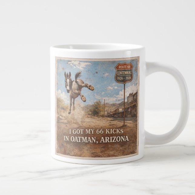 Route 66 Centennial Oatman Donkey Artwork Jumbo-Tasse (Rechts)