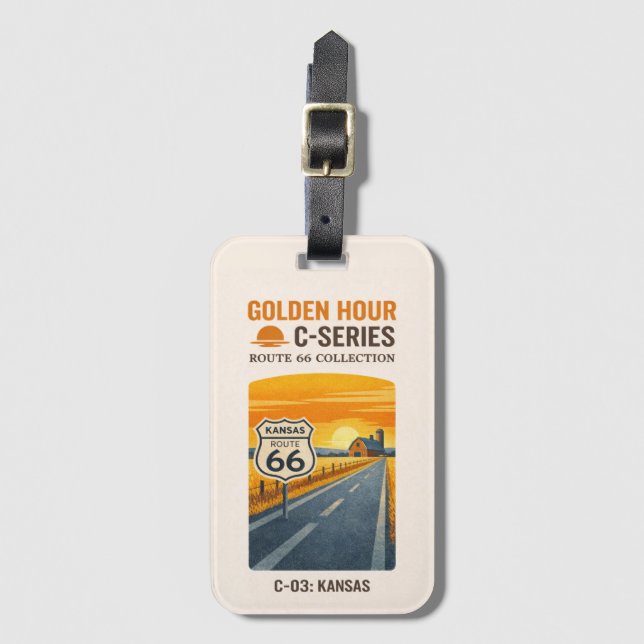 Route 66 Centennial-Prärie-Reise Gepäckanhänger (Vorderseite Vertikal)