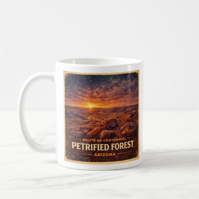 Route 66 Centennial Versteinerter Wald Horizont Kaffeetasse (Links)
