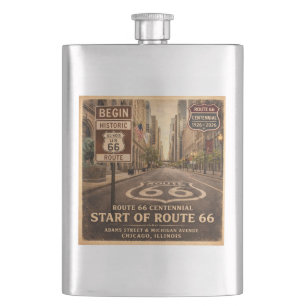 Route 66 Chicago Start Toast Flachmann