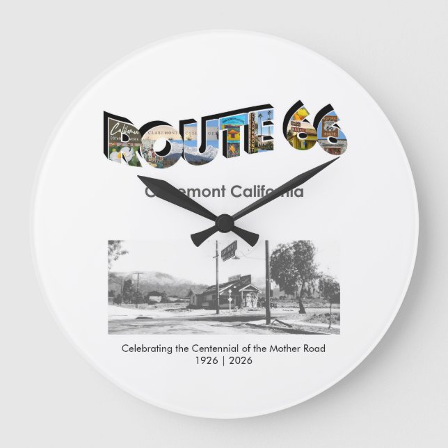 Route 66 Clock Große Wanduhr (Vorderseite)