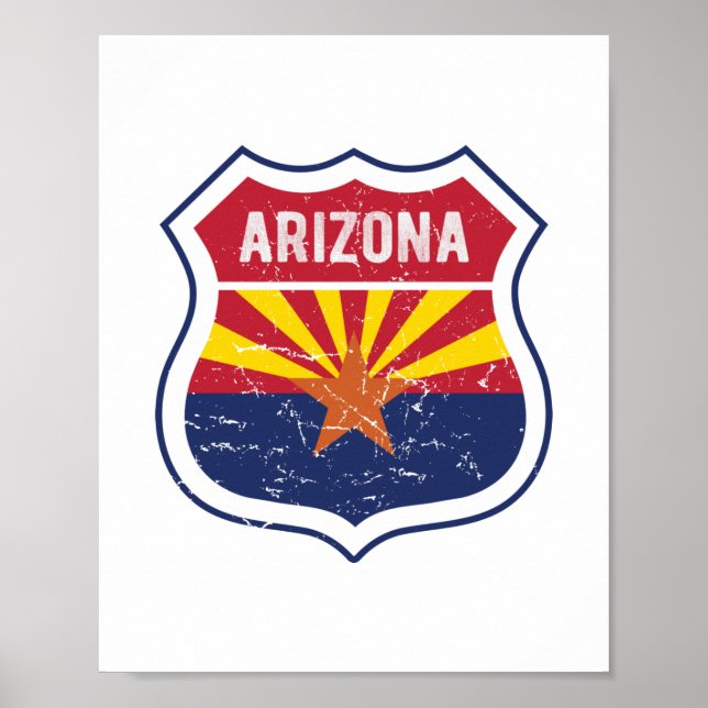 Route 66 der Flagge von Arizona Poster (Vorne)