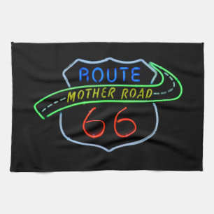 Route 66, Die Mutterstraße, Neon-Schild Küchentuch