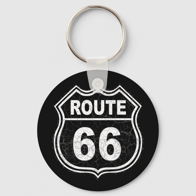 Route 66 Distressed Schlüsselanhänger (Vorderseite)