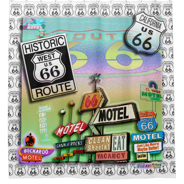 ROUTE 66 DUSCHVORHANG (Vorderseite)