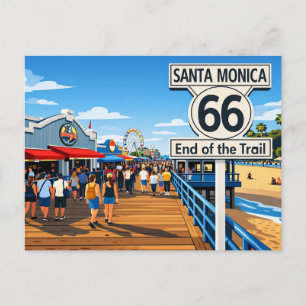 Route 66 Ende des Trails Postkarte