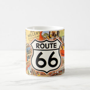 Route 66 Farbige Postkarte Kaffeetasse