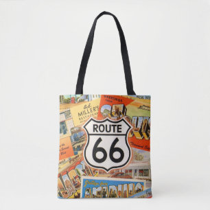 Route 66 Farbige Postkarte Tasche