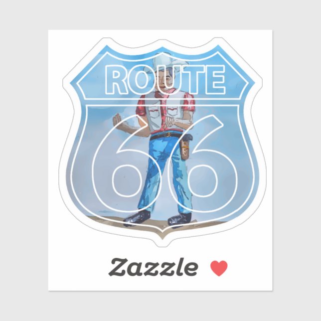 Route 66 Gallup Cowboy Aufkleber (Blatt)