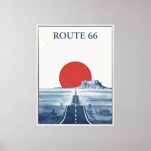 Route 66 gerahmter Leinwanddruck