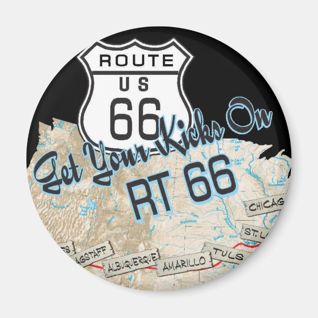 Route 66 Geschenke Magnet (Vorne)