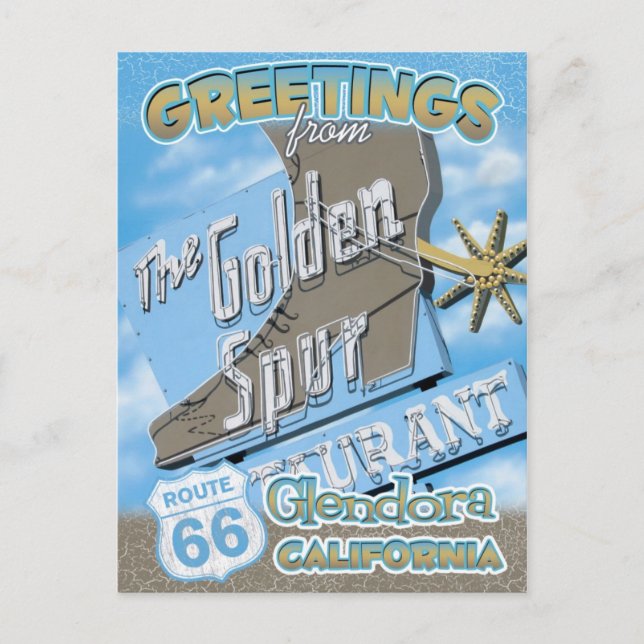 Route 66 Greetings Glendora California Postcard Postkarte (Vorderseite)