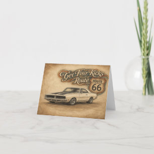 Route 66 Grußkarte Dankeskarte
