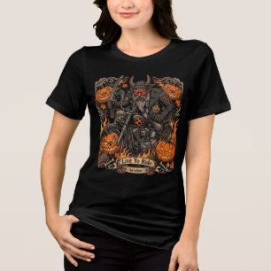Route 66 Halloween Biker, Live To Ride Varion l Tri-Blend Shirt