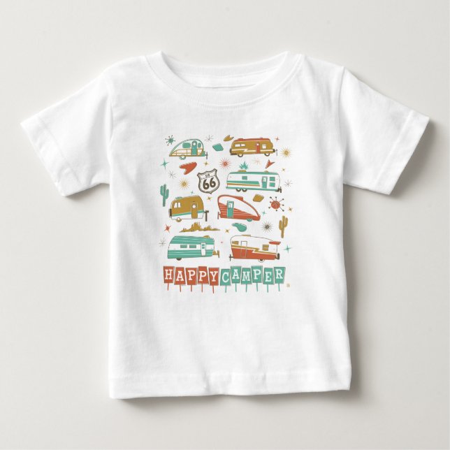 Route 66 Happy Camper Baby T-shirt (Vorderseite)