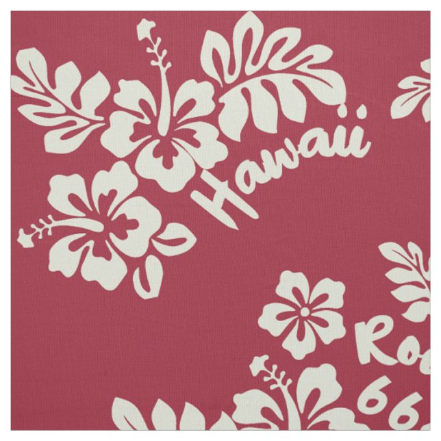Route 66 Hawaiian Dream Vintages rotes Gewebe Stoff (Muster)