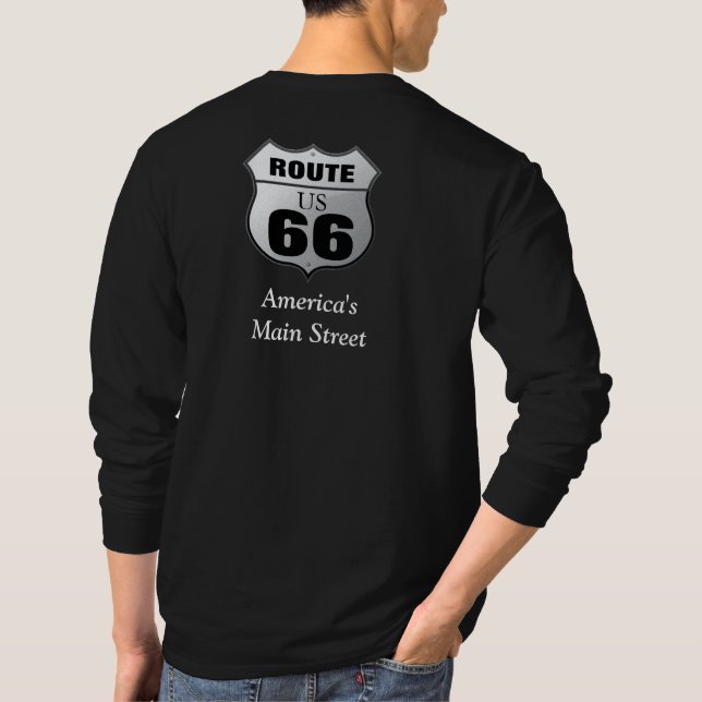 Route 66 - Herren-Langärmel-T - Shirt (Rückseite)