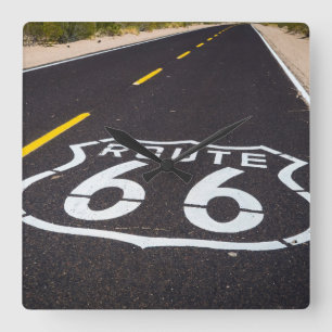 Route 66 Highway-Marker, Arizona Quadratische Wanduhr